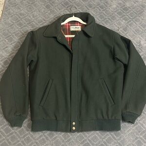Vintage L.L. Bean Men's Wool Bomber work Jacket - Dark Green